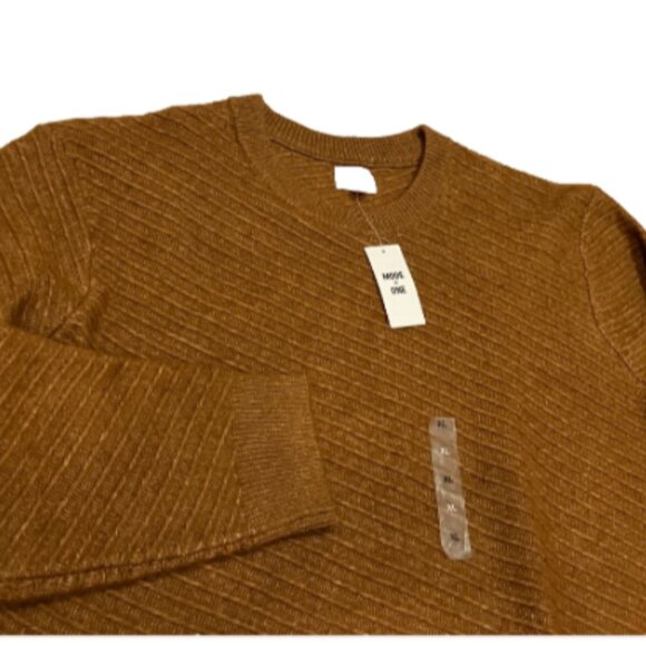 Mode of One Men's Relaxed-Fit Diagonal Texture Sweater French Vicuna XL - Picture 3 of 8